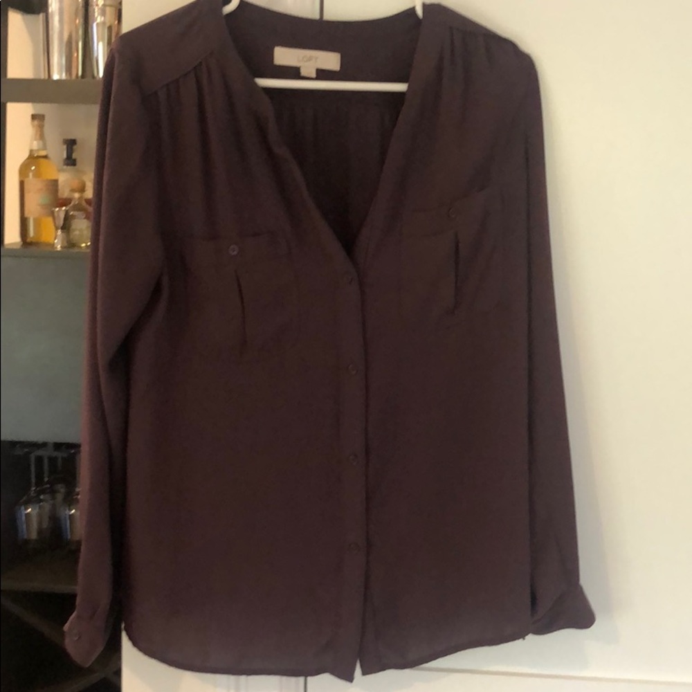 Loft purple blouse size medium